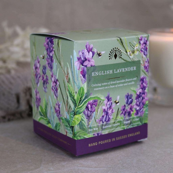 The English Soap Company Scented Vegan Soya Wax Candle - English Lavender 170 ml