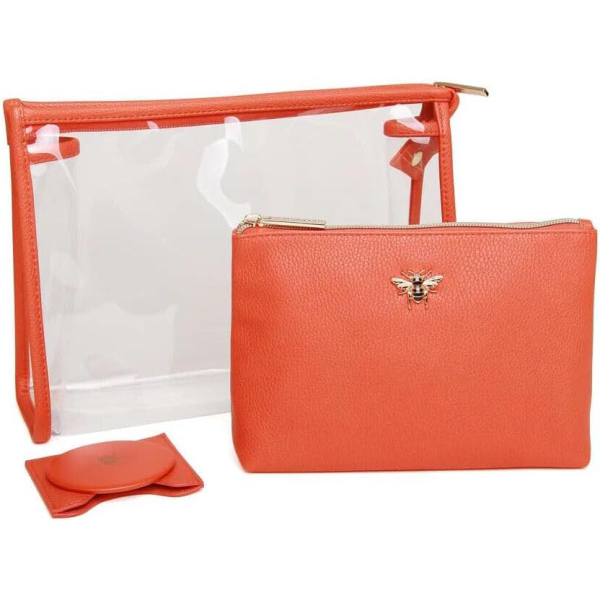 Alice Wheeler Cosmetics Makeup Bags Set Luxury Collection - Orange