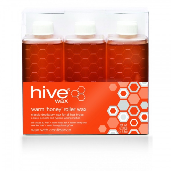 Hive of Beauty Roller Cartridges Warm 'Honey' Wax 80 g Pack of 6