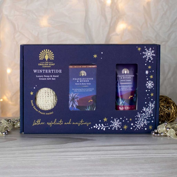 The English Soap Company Wintertide Frankincense and Myrrh Luxury Soap and Hand Cream Gift Set