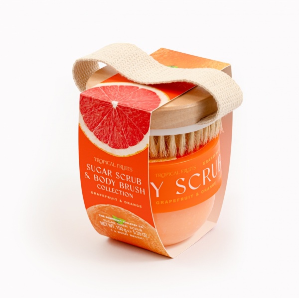 The Somerset Toiletry Company Body Scrub and Body Brush Set - Grapefruit and Orange 150 g