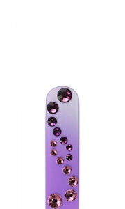 Glass Nail File With Swarovski Crystals - Purple Beauty