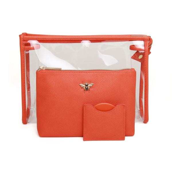 Alice Wheeler Cosmetics Makeup Bags Set Luxury Collection - Orange