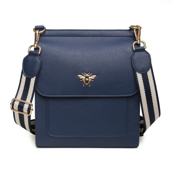 Alice Wheeler Large Bloomsbury Cross Body Bag - Navy