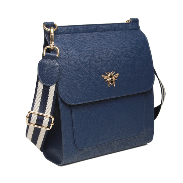 Alice Wheeler Large Bloomsbury Cross Body Bag - Navy