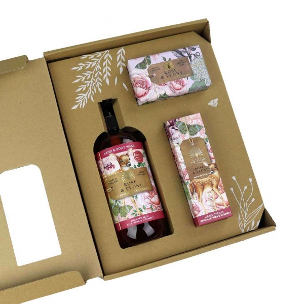 The English Soap Company Rose and Peony Hand and Body Gift Box
