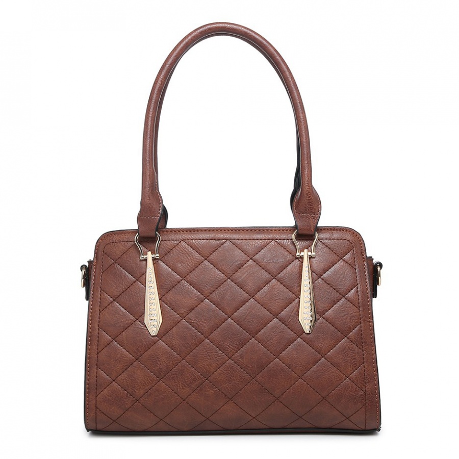 Beauty Expression Medium Size Fashion Handbag - Brown