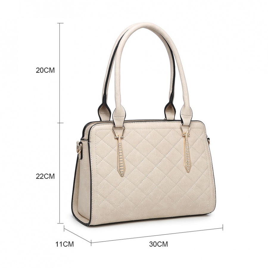 Beauty Expression Medium Size Fashion Handbag - White