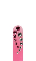 Glass Nail File With Swarovski Crystals - Coral Pink