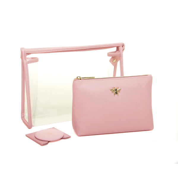 Alice Wheeler Cosmetics Makeup Bags Set Luxury Collection - Pink