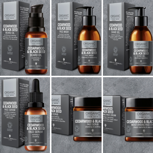 Amphora Aromatics Cedarwood and Black Seed Men Skincare Full Set