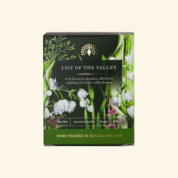 The English Soap Company Scented Vegan Soya Wax Candle - Lily Of The Valley 170 ml