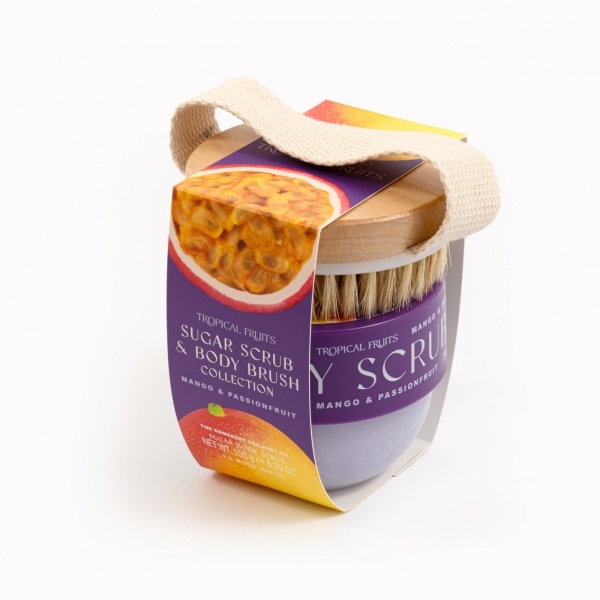 The Somerset Toiletry Company Body Scrub and Body Brush Set - Mango and Passion Fruit 150 g