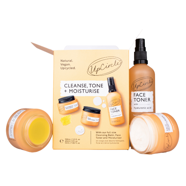 UpCircle Natural, Vegan Skincare Set - Cleanse, Tone, Moisturise