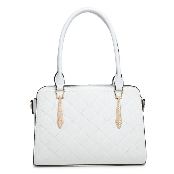 Beauty Expression Medium Size Fashion Handbag - White